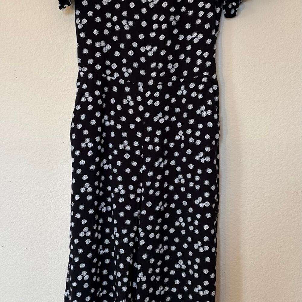 Tucker + Tate Girls M 10/12 Daisy Floral Black Jumpsuit Wide Leg